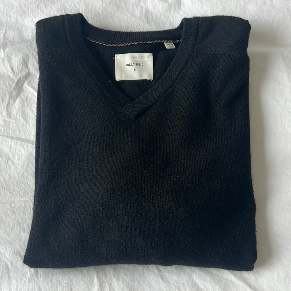Billy Reid Black V-Neck Sweater